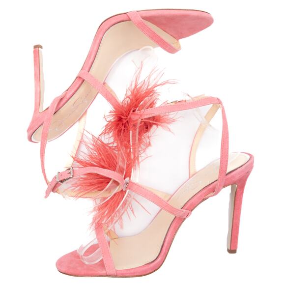 Jessica Simpson Pink Suede Jenevya Sandals Heels Size 10 - Picture 6 of 10